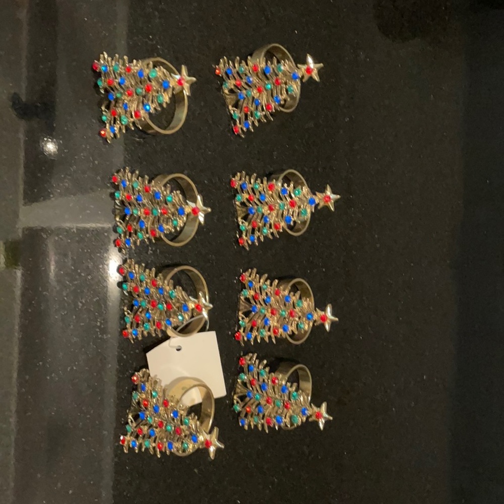 Christmas Tree Napkin Rings NWT